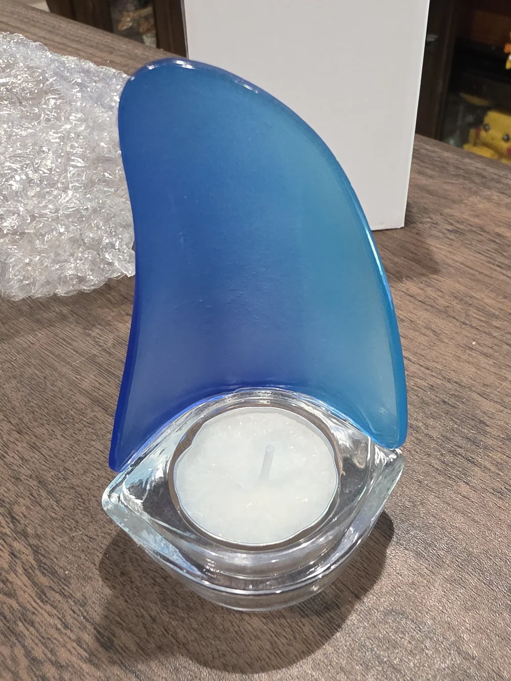 Blue Glass Sail Tealight Candle Holder - Home Accents - Box Of 9